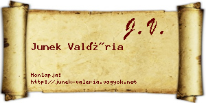 Junek Valéria névjegykártya